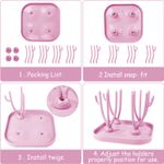 Jucarii, Copii si Bebe - Hrana si alaptare - Biberoane, suzete si accesorii hranire - Biberoane, tetine si accesorii - Suport pentru uscare biberoane, Polipropilena, Pliabil, Roz, bebeLOGIC™ - Infinity.ro