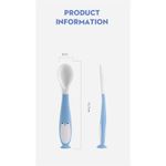 Jucarii, Copii si Bebe - Hrana si alaptare - Biberoane, suzete si accesorii hranire - Articole hranire bebelusi - Set tacamuri lingurita si furculita de antrenament pentru bebelusi si copii, flexibila, model pinguin, verde, bebeLOGIC™ - Infinity.ro