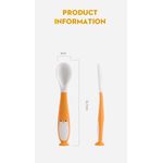 Jucarii, Copii si Bebe - Hrana si alaptare - Biberoane, suzete si accesorii hranire - Articole hranire bebelusi - Set tacamuri lingurita si furculita de antrenament bebelusi si copii, flexibila, model pinguin, portocaliu, bebeLOGIC™ - Infinity.ro