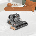 Electronice si Electrocasnice - Ingrijirea locuintei - Aspiratoare - Aspirator Antiacarieni Jigoo T600, SterilizareUV, Tehnologie cu Ultrasunete, Incalzire 60°C, 700W, Putere Aspirare 15KPa - Infinity.ro