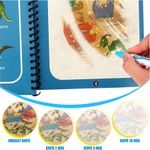 Carti si Birotica - Carti - Carti pentru copii - Activitati extracurriculare - Carte de colorat cu apa Magic Book, Dinosaur World, tip Aquadoodle, pentru fete si baieti 2, 3, 4, 5, 6 ani, bebeLOGIC™ - Infinity.ro
