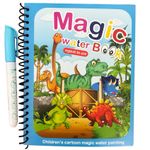 Carti si Birotica - Carti - Carti pentru copii - Activitati extracurriculare - Carte de colorat cu apa Magic Book, Dinosaur World, tip Aquadoodle, pentru fete si baieti 2, 3, 4, 5, 6 ani, bebeLOGIC™ - Infinity.ro