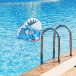 Jucarii, Copii si Bebe - Jucarii si jocuri - Jucarii de exterior - Colaci, ochelari si accesorii inot copii - Colac inot bebelusi si copii cu parasolar, suport burtica si bretele, Rechin, potrivit 3-18 luni, bebeLOGIC™ - Infinity.ro