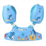 Jucarii, Copii si Bebe - Jucarii si jocuri - Jucarii de exterior - Jucarii pentru plaja si nisip - Centura de inot intr-o singura piesa pentru copii, albastru, cu maneci, model The Blue Crocodile, 2-6 ani, bebeLOGIC™ - Infinity.ro