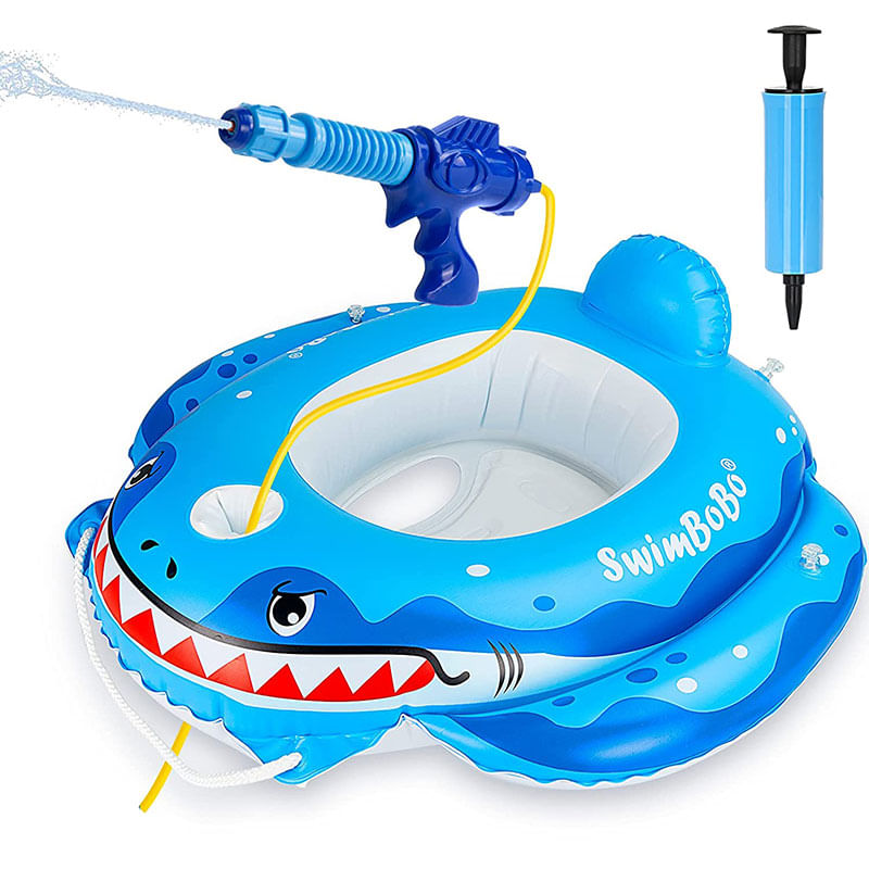 Jucarii, Copii si Bebe - Jucarii si jocuri - Jucarii de exterior - Colaci, ochelari si accesorii inot copii - Colac de inot bebelusi si copii cu accesorii si jucarii distractive, pistol cu apa, Baby Shark, 1 - 5 ani, bebeLOGIC™ - Infinity.ro