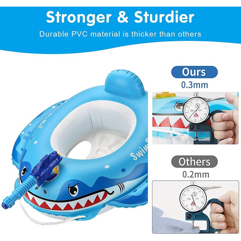 Jucarii, Copii si Bebe - Jucarii si jocuri - Jucarii de exterior - Colaci, ochelari si accesorii inot copii - Colac de inot bebelusi si copii cu accesorii si jucarii distractive, pistol cu apa, Baby Shark, 1 - 5 ani, bebeLOGIC™ - Infinity.ro