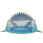 Jucarii, Copii si Bebe - Jucarii si jocuri - Jucarii de exterior - Casute si corturi copii - Cort de plaja portabil, impermeabil, protectie solara UV UPF 50+, copii 3-48 de luni, rechin, albastru, bebeLOGIC™ - Infinity.ro