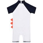 Jucarii, Copii si Bebe - Jucarii si jocuri - Jucarii de exterior - Colaci, ochelari si accesorii inot copii - Costum de baie UV pentru copii, maneci scurte, fermoar si casca, 110cm, UPF50+, bebeLOGIC™ - Infinity.ro