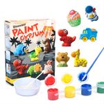 Jucarii, Copii si Bebe - Jucarii si jocuri - Jucarii & jocuri educative - Seturi pictura si desen - Set pictura si mulaj cu 6 figurine din ipsos de colorat, Dinozauri, 6 culori, copii de la 3 ani, multicolor, bebeLOGIC™ - Infinity.ro