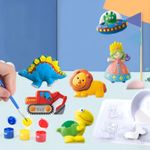 Jucarii, Copii si Bebe - Jucarii si jocuri - Jucarii & jocuri educative - Seturi pictura si desen - Set pictura si mulaj cu 6 figurine din ipsos de colorat, Dinozauri, 6 culori, copii de la 3 ani, multicolor, bebeLOGIC™ - Infinity.ro