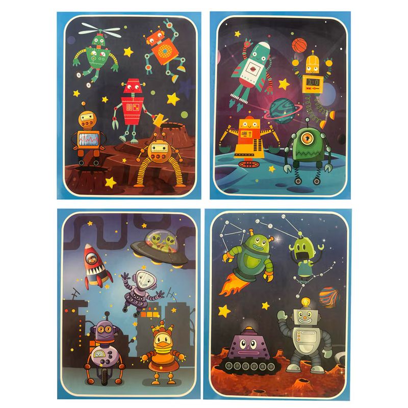 Carti si Birotica - Carti - Carti pentru copii - Carti de colorat - Carte de colorat cu apa Magic Book, Robot World, tip Aquadoodle, pentru fete si baieti 2, 3, 4, 5, 6 ani, bebeLOGIC™ - Infinity.ro