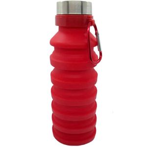 Sticla de apa pliabila, reutilizabila, fara BPA, silicon, gimnastica, camping, calatorie, 550ml, rosu, mediLOGIC™