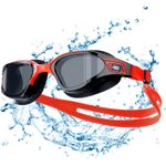 Sport si Outdoor - Echipament Sportiv - Accesorii echipament sportiv - Ochelari sport - Ochelari inot profesionali MEDILOGIC™, unisex, policarbonat/silicon, protectie UV, anti-aburire, reglabili, negri/rosii - Infinity.ro
