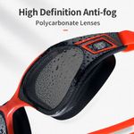 Sport si Outdoor - Echipament Sportiv - Accesorii echipament sportiv - Ochelari sport - Ochelari inot profesionali MEDILOGIC™, unisex, policarbonat/silicon, protectie UV, anti-aburire, reglabili, negri/rosii - Infinity.ro