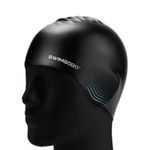Sport si Outdoor - Echipament Sportiv - Accesorii echipament sportiv - Casti de protectie - Casca inot adulti, barbati si femei, impermeabila, protectie UV, silicon, elasticitate ridicata, neagra, SWIMBOBO™ - Infinity.ro
