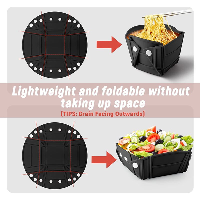 Sport si Outdoor - Camping - Bucatarie de camping - Vesela camping - Farfurie pliabila, tava sau bol, fara BPA, silicon alimentar, camping, drumetii, gustari, 28cm, mediLOGIC™, negru - Infinity.ro
