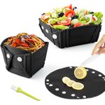Sport si Outdoor - Camping - Bucatarie de camping - Vesela camping - Farfurie pliabila, tava sau bol, fara BPA, silicon alimentar, camping, drumetii, gustari, 28cm, mediLOGIC™, negru - Infinity.ro