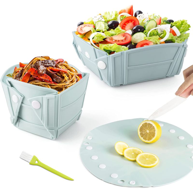 Sport si Outdoor - Camping - Bucatarie de camping - Vesela camping - Farfurie pliabila, tava sau bol, fara BPA, silicon alimentar, camping, drumetii, gustari, 28cm, mediLOGIC™, verde - Infinity.ro
