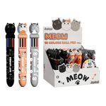 Carti si Birotica - Birotica - Instrumente de scris - Pixuri si stilouri - Pix multicolor cu mecanism retractabil, 10 culori, design pisicute - Infinity.ro