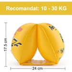 Jucarii, Copii si Bebe - Jucarii si jocuri - Jucarii de exterior - Colaci, ochelari si accesorii inot copii - Aripioare inot pentru copii, gonflabile, compartiment de aer dublu, 10 - 30 kg, Dinozaur Roz, bebeLOGIC™ - Infinity.ro