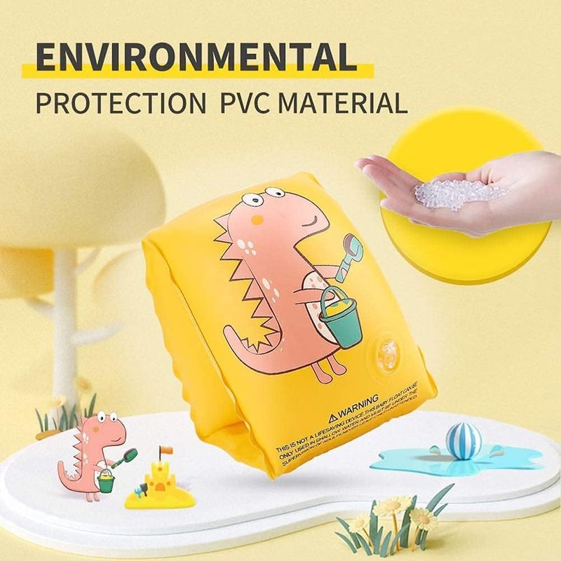 Jucarii, Copii si Bebe - Jucarii si jocuri - Jucarii de exterior - Colaci, ochelari si accesorii inot copii - Aripioare inot pentru copii, gonflabile, compartiment de aer dublu, 10 - 30 kg, Dinozaur Roz, bebeLOGIC™ - Infinity.ro