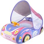 Jucarii, Copii si Bebe - Jucarii si jocuri - Jucarii de exterior - Colaci, ochelari si accesorii inot copii - Colac inot cu parasolar pentru bebelusi si copii, masina gonflabila, violet, potrivit 1-4 ani, bebeLOGIC™ - Infinity.ro
