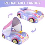 Jucarii, Copii si Bebe - Jucarii si jocuri - Jucarii de exterior - Colaci, ochelari si accesorii inot copii - Colac inot cu parasolar pentru bebelusi si copii, masina gonflabila, violet, potrivit 1-4 ani, bebeLOGIC™ - Infinity.ro