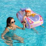 Jucarii, Copii si Bebe - Jucarii si jocuri - Jucarii de exterior - Colaci, ochelari si accesorii inot copii - Colac inot cu parasolar pentru bebelusi si copii, masina gonflabila, violet, potrivit 1-4 ani, bebeLOGIC™ - Infinity.ro