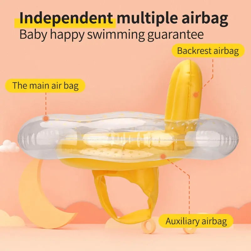 Jucarii, Copii si Bebe - Jucarii si jocuri - Jucarii de exterior - Colaci, ochelari si accesorii inot copii - Colac inot cu chilotel pentru bebelusi 6-22 KG, impiedica bebelusul sa se rasuceasca, imprimeu stelute, bebeLOGIC™ - Infinity.ro