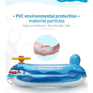 Colac de inot bebelusi si copii cu accesorii si jucarii distractive, volan si claxon, Baby Shark, 2-6 ani, bebeLOGIC™