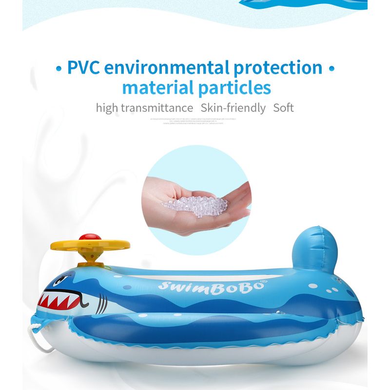 Jucarii, Copii si Bebe - Jucarii si jocuri - Jucarii de exterior - Colaci, ochelari si accesorii inot copii - Colac de inot bebelusi si copii cu accesorii si jucarii distractive, volan si claxon, Baby Shark, 2-6 ani, bebeLOGIC™ - Infinity.ro