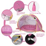 Jucarii, Copii si Bebe - Jucarii si jocuri - Jucarii de exterior - Casute si corturi copii - Cort de plaja portabil, impermeabil, protectie solara UV UPF 50+, copii 3-48 de luni, rechin, roz, bebeLOGIC™ - Infinity.ro