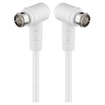 TV, Audio-Video si Foto - Accesorii TV si audio - Cabluri si adaptoare audio - Cablu antena SAT 90 grade 80dB dublu ecranat 1.5m F tata rapida 90 - F tata rapida 90 complet ecranate alb Goobay 67341 - Infinity.ro