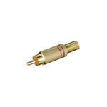 TV, Audio-Video si Foto - Accesorii TV si audio - Cabluri si adaptoare audio - RCA mufa RCA tata metal aurit inel rosu Goobay - Infinity.ro