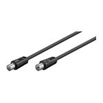 TV, Audio-Video si Foto - Accesorii TV si audio - Antene TV si accesorii - Cablu COAXIAL TV antena 70DB Dublu ecranat mama-tata 1.5m negru 11720 Goobay - Infinity.ro