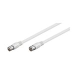 TV, Audio-Video si Foto - Accesorii TV si audio - Antene TV si accesorii - Cablu COAXIAL TV antena 2m mama-tata 75 ohm clasa A 85DB Dublu ecranat CCS alb 66614 Goobay - Infinity.ro
