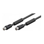 TV, Audio-Video si Foto - Accesorii TV si audio - Antene TV si accesorii - Cablu antena Coaxial tata - Coaxial mama 5m negru Goobay - Infinity.ro