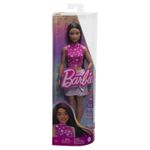 Jucarii, Copii si Bebe - Jucarii si jocuri - Papusi si accesorii - Papusi - Papusa barbie fashionista bruneta cu top cu stelute - Infinity.ro