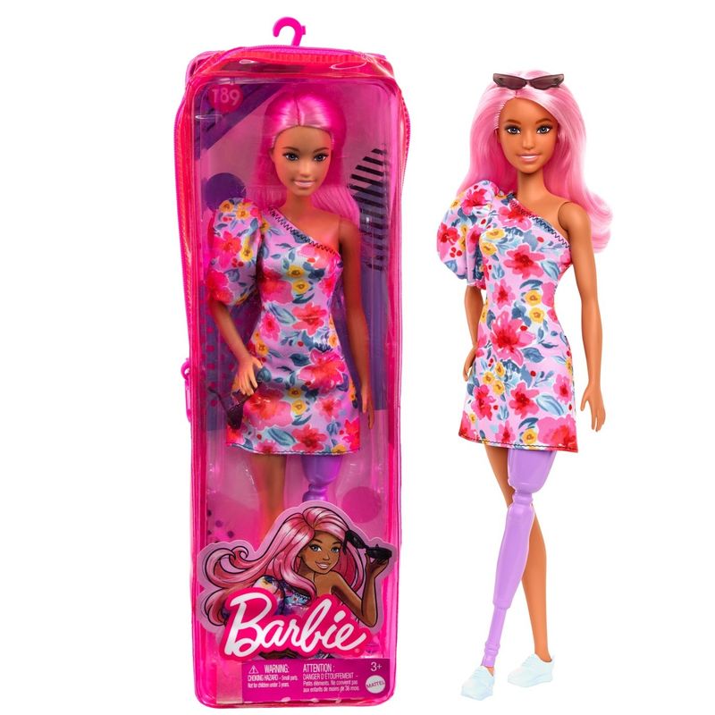 Jucarii, Copii si Bebe - Jucarii si jocuri - Papusi si accesorii - Papusi - Papusa barbie fashionista cu par roz si picior protetic - Infinity.ro