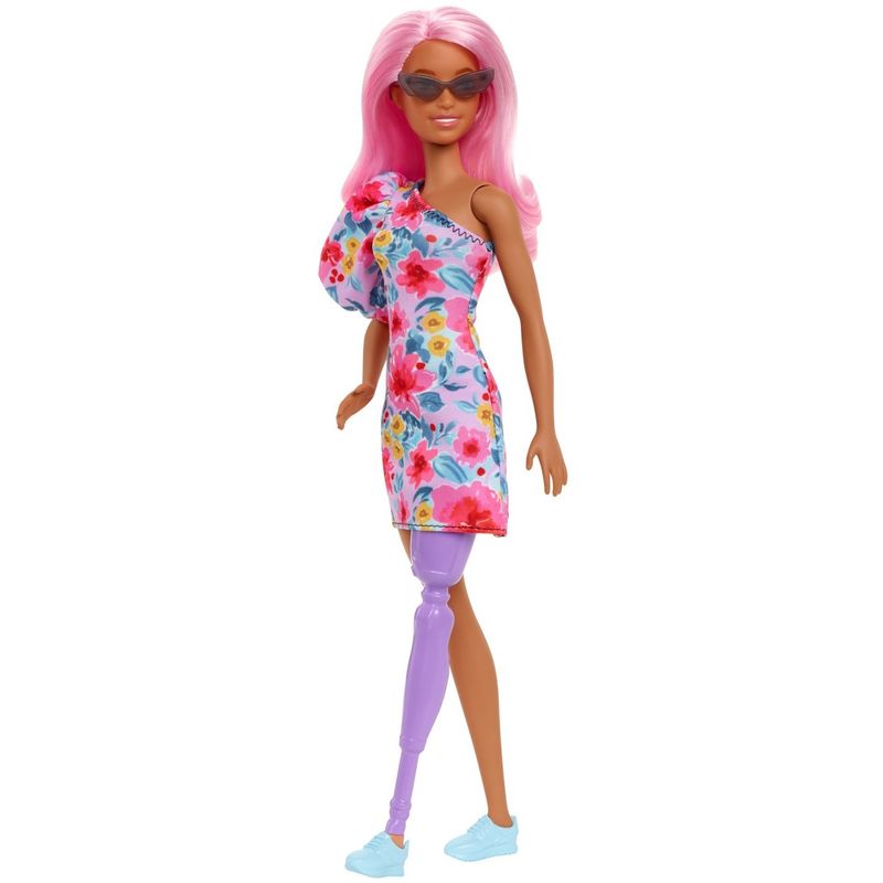Jucarii, Copii si Bebe - Jucarii si jocuri - Papusi si accesorii - Papusi - Papusa barbie fashionista cu par roz si picior protetic - Infinity.ro