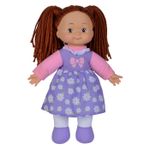 Jucarii, Copii si Bebe - Jucarii si jocuri - Papusi si accesorii - Papusi - Papusa flower dolly din material textil 38cm cu parul maroniu - Infinity.ro