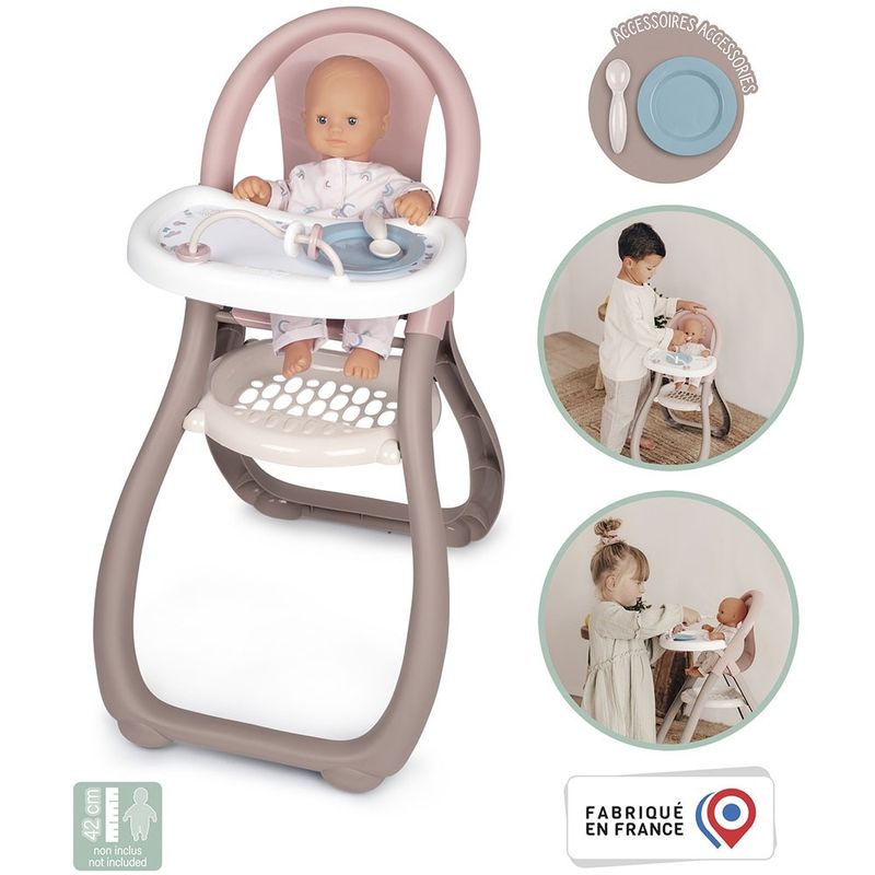 Jucarii, Copii si Bebe - Jucarii si jocuri - Papusi si accesorii - Papusi - Scaun de masa pentru papusi Smoby Baby Nurse maro - Infinity.ro