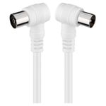 TV, Audio-Video si Foto - Accesorii TV si audio - Cabluri si adaptoare audio - Cablu coaxial 90 grade la coaxial 90 grade 5m dublu ecranat Goobay - Infinity.ro