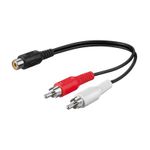 TV, Audio-Video si Foto - Accesorii TV si audio - Cabluri si adaptoare audio - Cablu adaptor audio Y STEREO 2x RCA tata la 1x RCA mama 0.2m 50008 Goobay - Infinity.ro