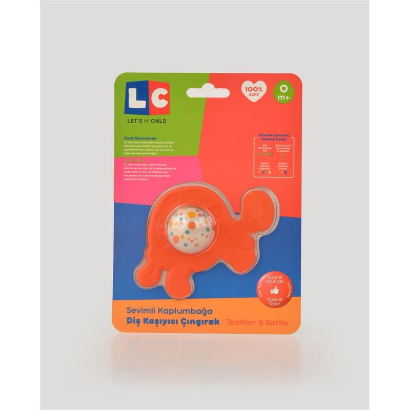 Jucarii, Copii si Bebe - Jucarii si jocuri - Jucarii bebelusi - Jucarii pentru dentitie - Jucarie dentitie Cute Turtle, 0-12luni, portocaliu, LC - Infinity.ro