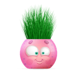 Jucarii, Copii si Bebe - Jucarii si jocuri - Jucarii & jocuri educative - Jocuri si jucarii educative - Cupa cu iarba cu ilustratie roz, emoji, 8cm, YUUP - Infinity.ro