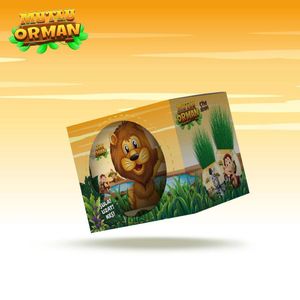 Cupa cu iarba cu ilustratie, jungla-leu, 8cm, YUUP