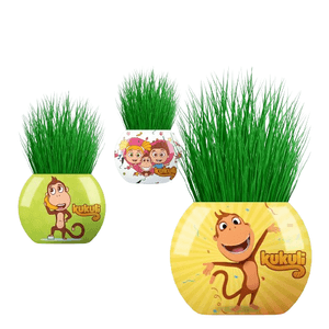 Cupa cu iarba cu ilustratie surpriza, maimu, 6cm, YUUP