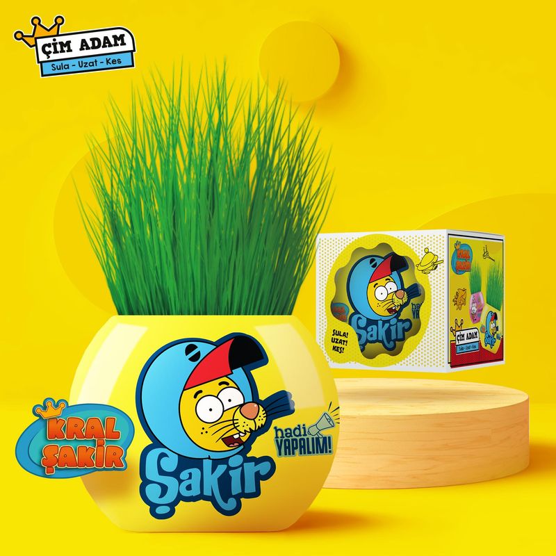 Jucarii, Copii si Bebe - Jucarii si jocuri - Jucarii & jocuri educative - Jocuri si jucarii educative - Cupa cu iarba cu ilustratie surpriza, Kral, 6cm, YUUP - Infinity.ro