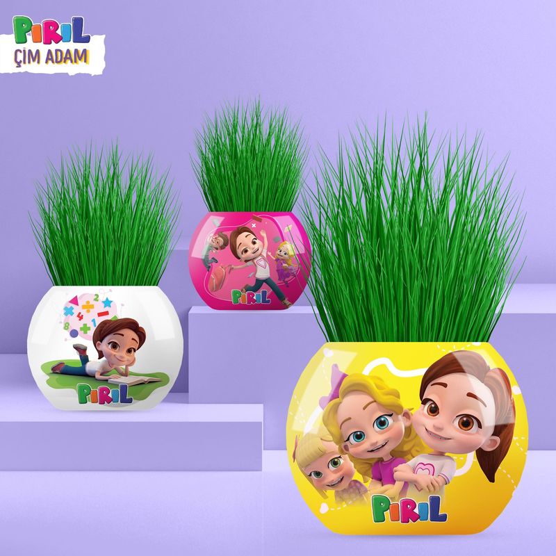 Jucarii, Copii si Bebe - Jucarii si jocuri - Jucarii & jocuri educative - Jocuri si jucarii educative - Cupa cu iarba cu ilustratie surpriza, 6cm, YUUP - Infinity.ro